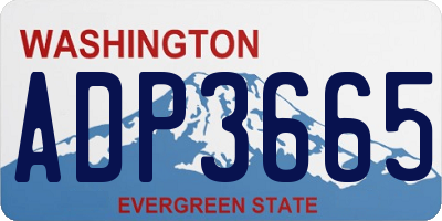WA license plate ADP3665