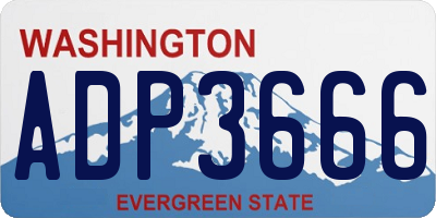 WA license plate ADP3666