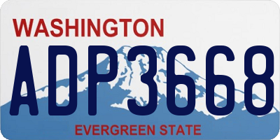 WA license plate ADP3668