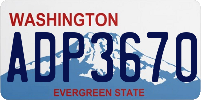 WA license plate ADP3670