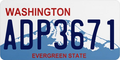 WA license plate ADP3671
