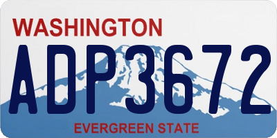 WA license plate ADP3672
