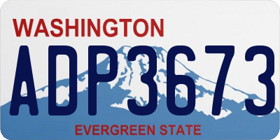 WA license plate ADP3673