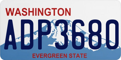 WA license plate ADP3680