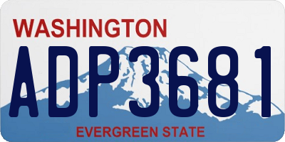 WA license plate ADP3681