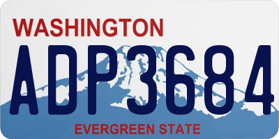 WA license plate ADP3684
