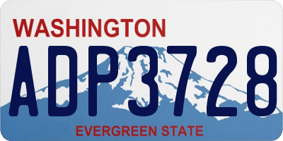 WA license plate ADP3728