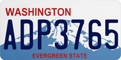 WA license plate ADP3765