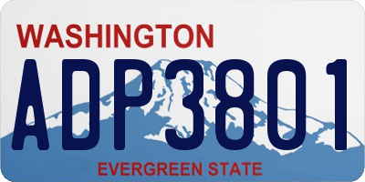 WA license plate ADP3801