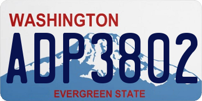WA license plate ADP3802