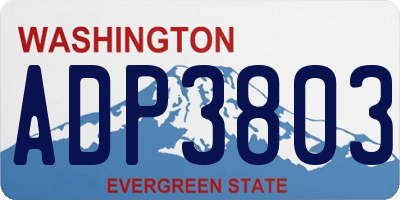 WA license plate ADP3803