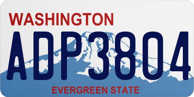 WA license plate ADP3804