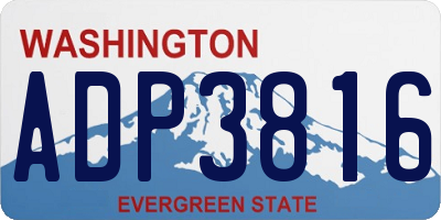 WA license plate ADP3816