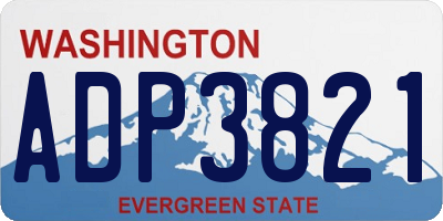 WA license plate ADP3821
