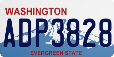 WA license plate ADP3828