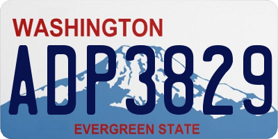 WA license plate ADP3829