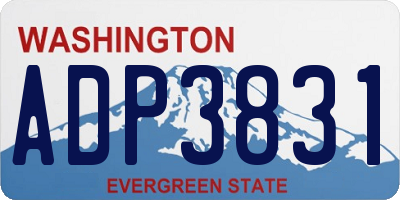 WA license plate ADP3831