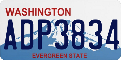 WA license plate ADP3834