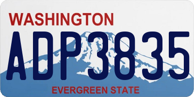 WA license plate ADP3835