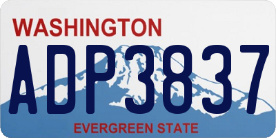 WA license plate ADP3837
