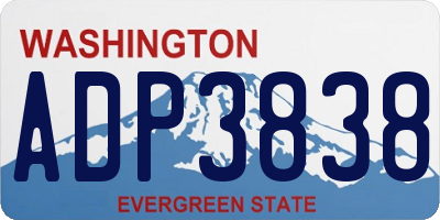 WA license plate ADP3838