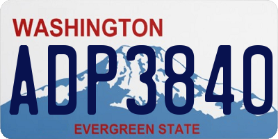 WA license plate ADP3840