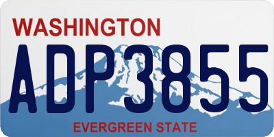 WA license plate ADP3855
