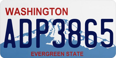 WA license plate ADP3865
