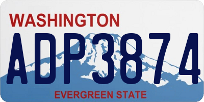 WA license plate ADP3874