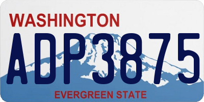 WA license plate ADP3875
