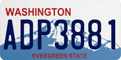 WA license plate ADP3881