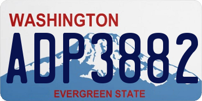 WA license plate ADP3882