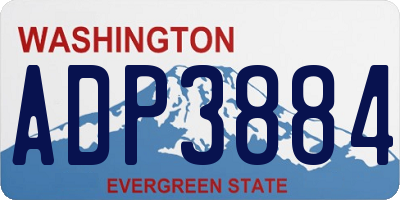 WA license plate ADP3884