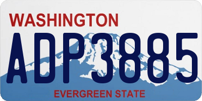 WA license plate ADP3885