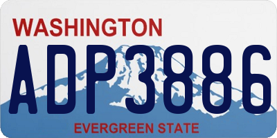 WA license plate ADP3886