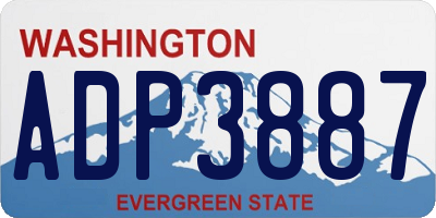 WA license plate ADP3887