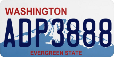 WA license plate ADP3888