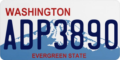 WA license plate ADP3890