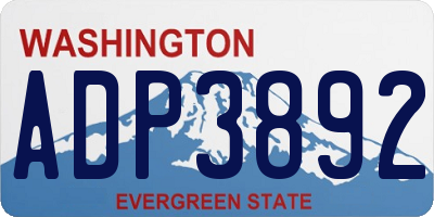 WA license plate ADP3892