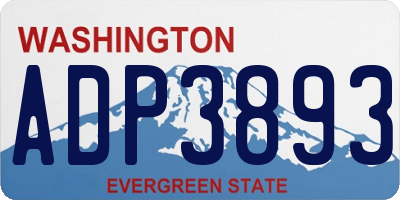 WA license plate ADP3893