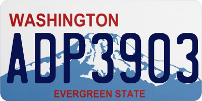 WA license plate ADP3903