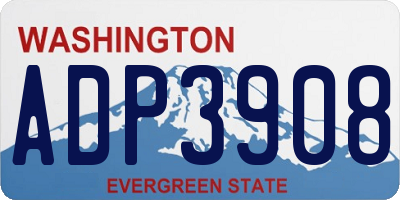 WA license plate ADP3908