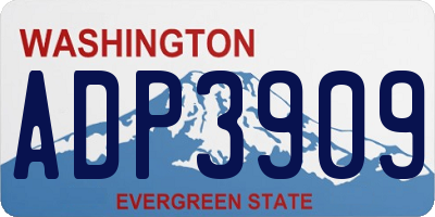 WA license plate ADP3909