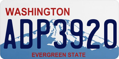 WA license plate ADP3920