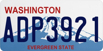 WA license plate ADP3921
