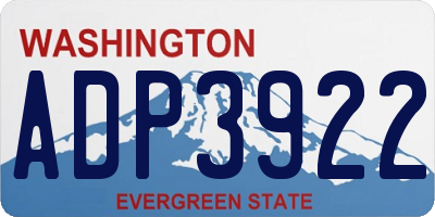 WA license plate ADP3922