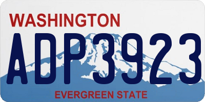WA license plate ADP3923