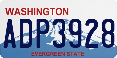 WA license plate ADP3928