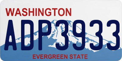 WA license plate ADP3933
