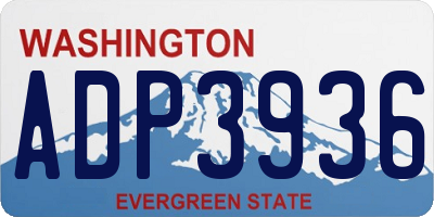 WA license plate ADP3936
